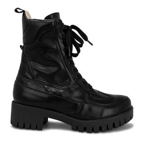 Women's Lace Up Black Ankle Combat Boots